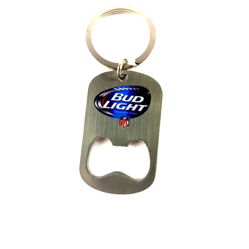 Bud Light Bottle Opener Keychain Red Helmet Football